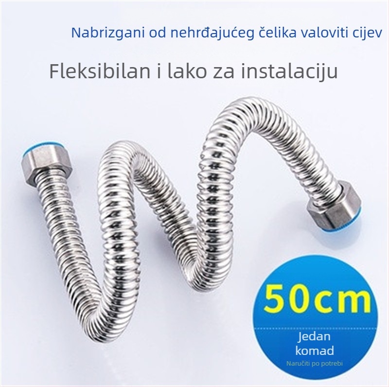 304 nehrđajući čelik – savitljiva gofrirana cijev za vodu za tuš i perilicu — ugradnja u zid, 1.0 MPa, normalna temperatura, protiv curenja, branda Jinhong