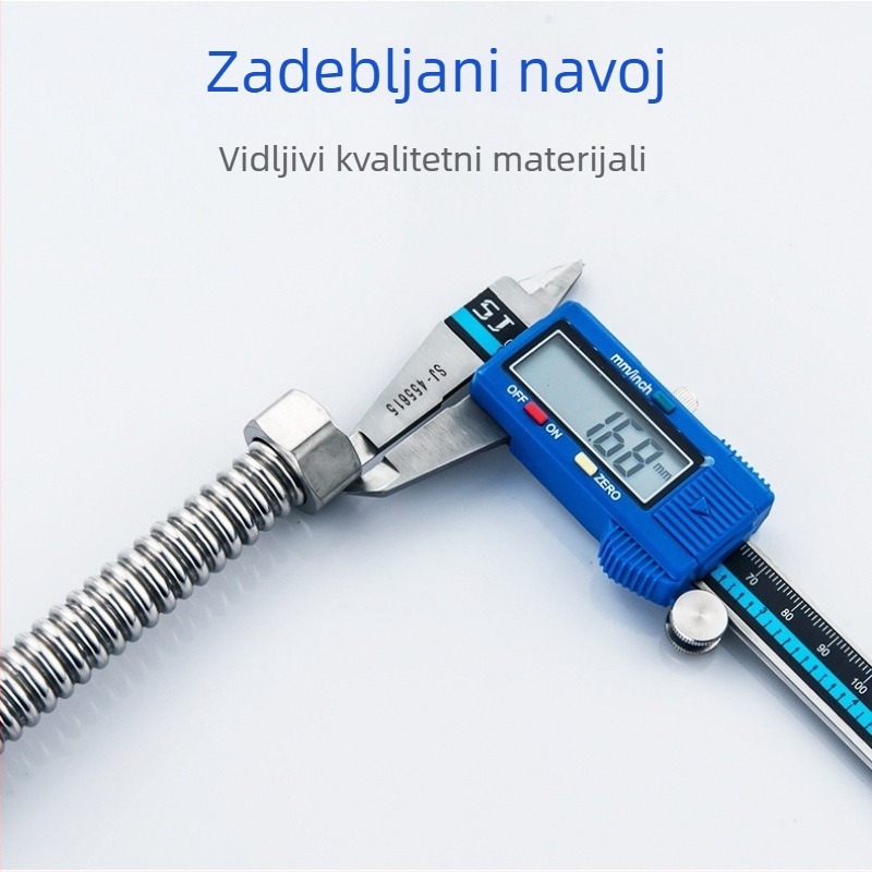304 nehrđajući čelik – savitljiva gofrirana cijev za vodu za tuš i perilicu — ugradnja u zid, 1.0 MPa, normalna temperatura, protiv curenja, branda Jinhong