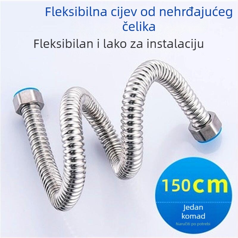 304 nehrđajući čelik – savitljiva gofrirana cijev za vodu za tuš i perilicu — ugradnja u zid, 1.0 MPa, normalna temperatura, protiv curenja, branda Jinhong