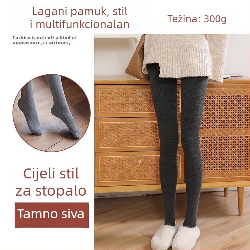 Trudničke legice za jesen/zimu, visoki struk za podršku trbuha, debeli topli materijal i protuklizni dizajn