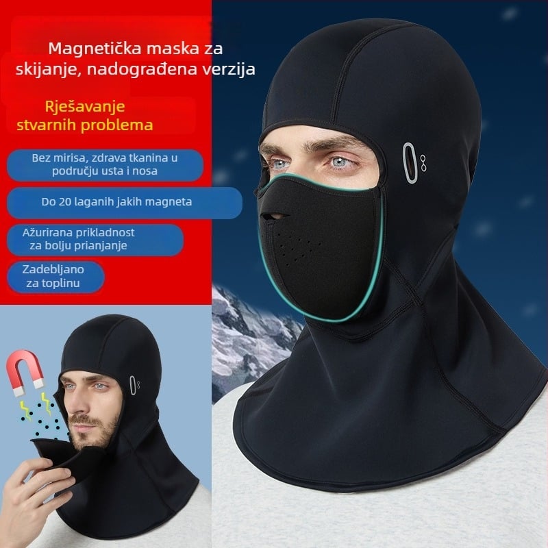CLOSCA maska za biciklizam – unisex, poliester, fleec podstava, otpornost na vjetar i hladnoću za jesen i zimu, magnetsko zatvaranje