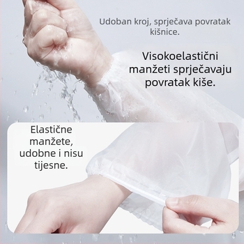 Duga kišna kabanica s kapuljom za odrasle, debeli PEVA materijal, vodootporni sloj PVC ljepila, za planinarenje