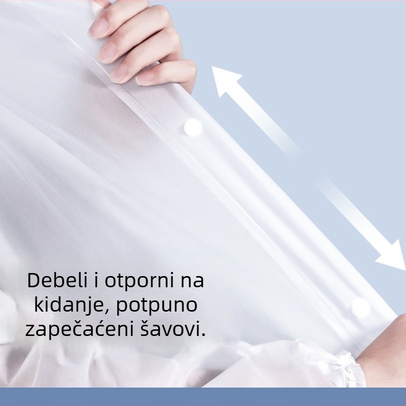 Duga kišna kabanica s kapuljom za odrasle, debeli PEVA materijal, vodootporni sloj PVC ljepila, za planinarenje