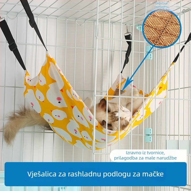 Lu Chong mačja viseća ležaljka s flis navlakom, podesiva