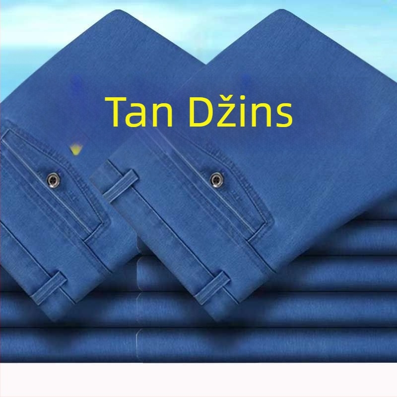 Traperice od denima za muškarce, visok pojas, ravne nogavice, s fleecem, široki kroj