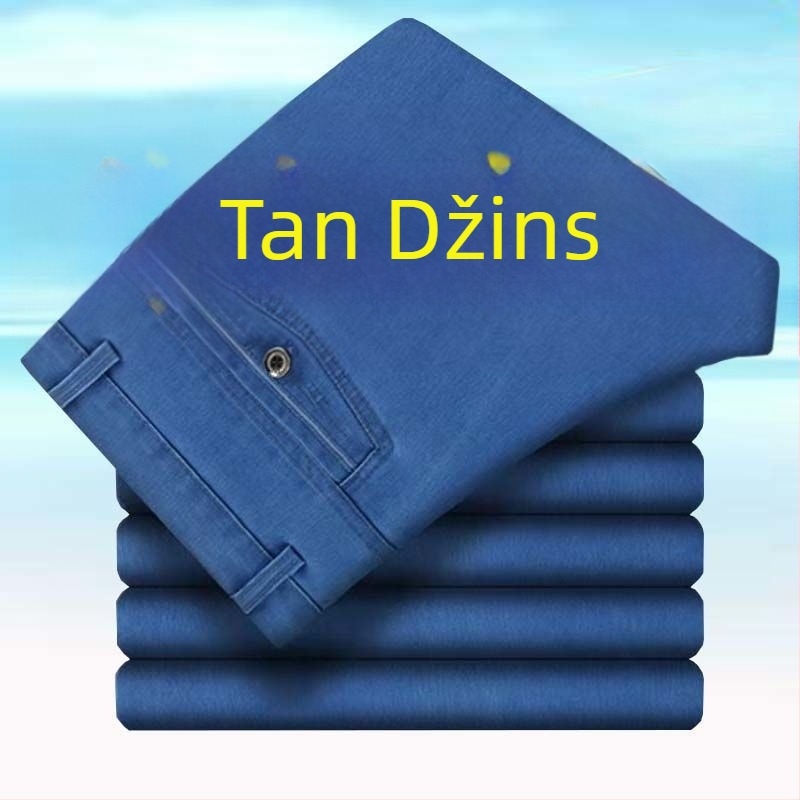Traperice od denima za muškarce, visok pojas, ravne nogavice, s fleecem, široki kroj