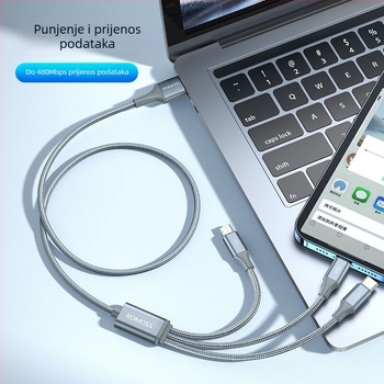 Romoss Mini USB kabel za podatke, duljina 1–2 m, razdvajanje 1–3, pleteni kabel, brzo punjenje do 3,5 A