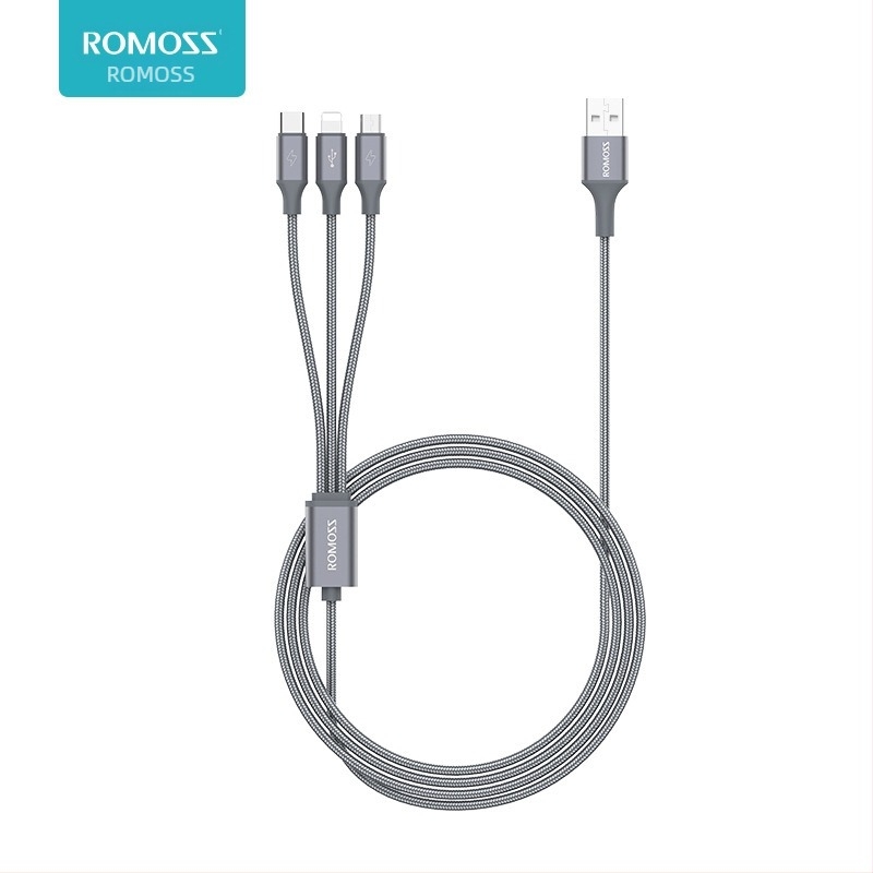 Romoss Mini USB kabel za podatke, duljina 1–2 m, razdvajanje 1–3, pleteni kabel, brzo punjenje do 3,5 A