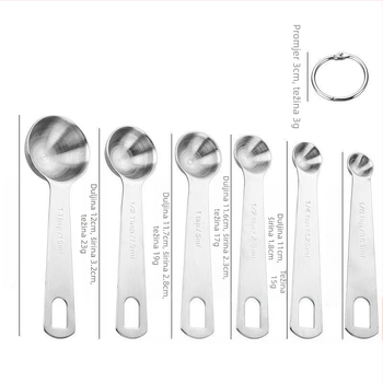 Set mjernih žlica, 430 nehrđajući čelik, za pečenje i šalice, moderan minimalistički stil
