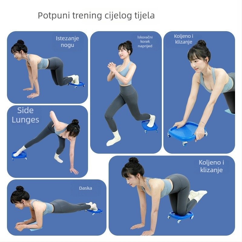 Abdominalni fitness kotačić DL-858, 740 g, nepreklopni, s kliznim diskom, za ured i kućnu uporabu