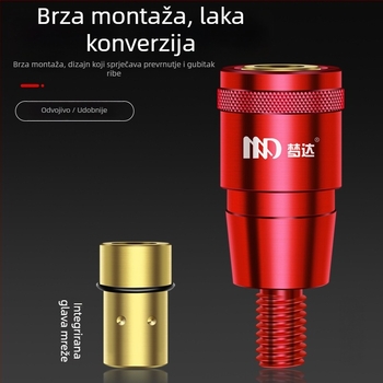 Mengda Brzi spoj za mrežu za ribolov, univerzalni spojni dio za glavu mreže i štap mreže, adapter protiv okretanja