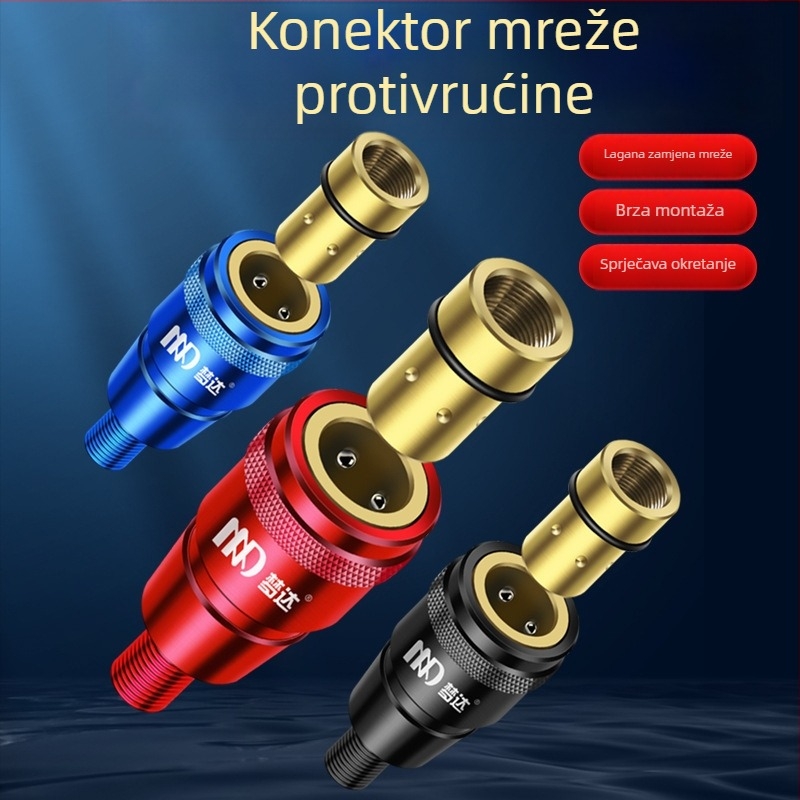 Mengda Brzi spoj za mrežu za ribolov, univerzalni spojni dio za glavu mreže i štap mreže, adapter protiv okretanja