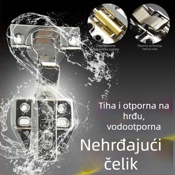 Šarki za garderobu od nehrđajućeg čelika s hidrauličkim tlom, nikl premaz, model Kg-g6