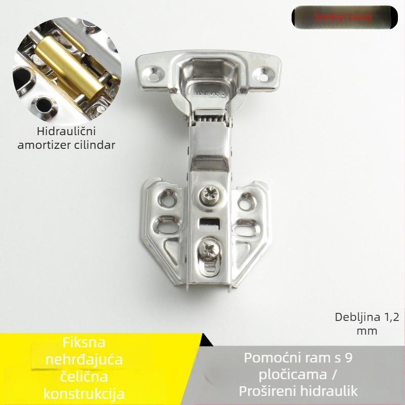 Šarki za garderobu od nehrđajućeg čelika s hidrauličkim tlom, nikl premaz, model Kg-g6