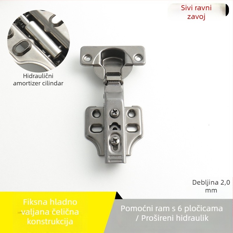 Šarki za garderobu od nehrđajućeg čelika s hidrauličkim tlom, nikl premaz, model Kg-g6