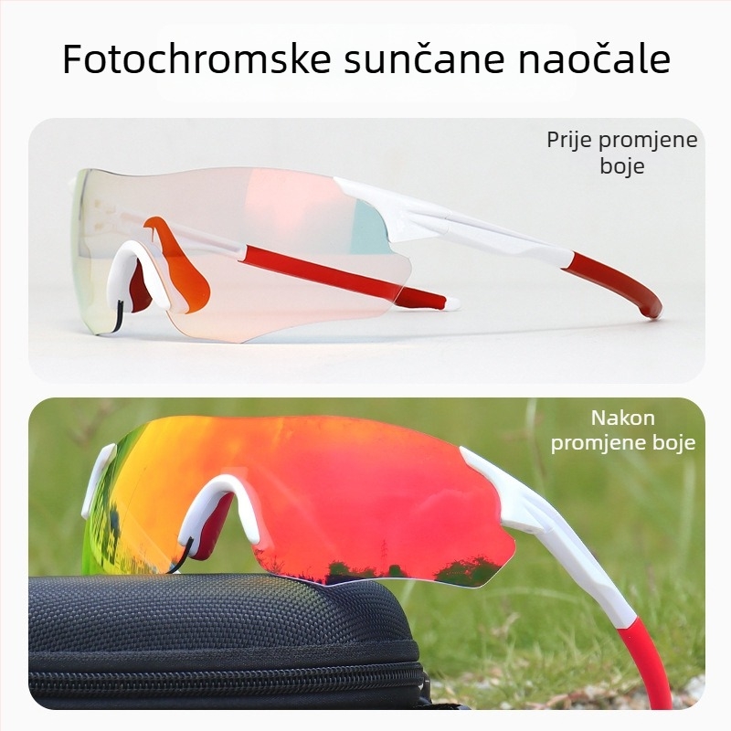 Ciklističke naočale dan-noć, TR90, otporne na vjetar, bez okvira, unisex, kompatibilne s dioptrijskim lećama