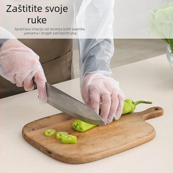 Jednokratne CPE rukavice s dugim rukavima, protuklizne, debljina 0,7 mm, jednostavan uzorak, vijek trajanja 2 godine
