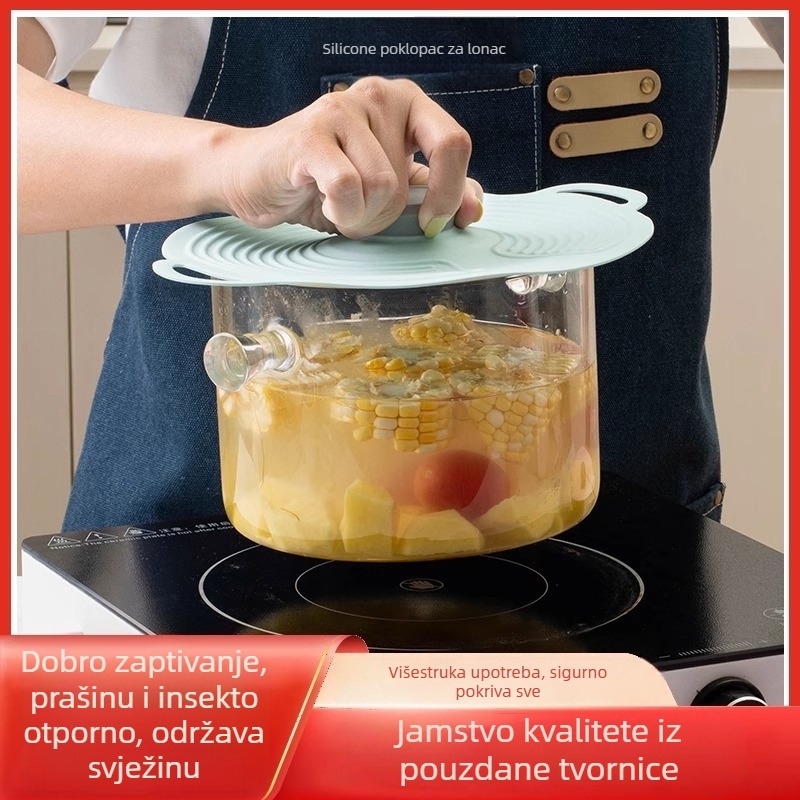 Silikonski poklop za očuvanje svježine s poklopcem za zdjelice, tanjure i posude — moderan minimalistički stil, brenda Friendly; materijal: Drugo