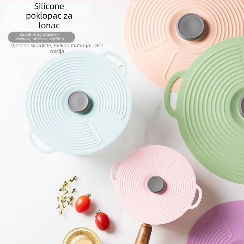 Silikonski poklop za očuvanje svježine s poklopcem za zdjelice, tanjure i posude — moderan minimalistički stil, brenda Friendly; materijal: Drugo