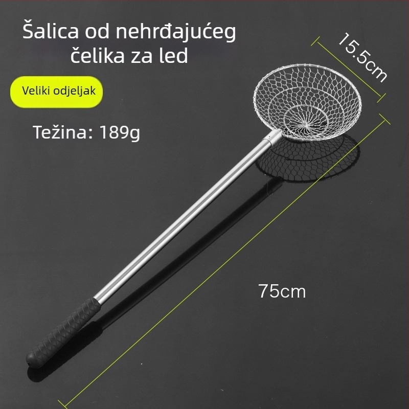 Nehrđajuća čelična žlica za ledeni ribolov — Runxing Fishing Gear, model Stainless Steel Ice Scoop Ladle