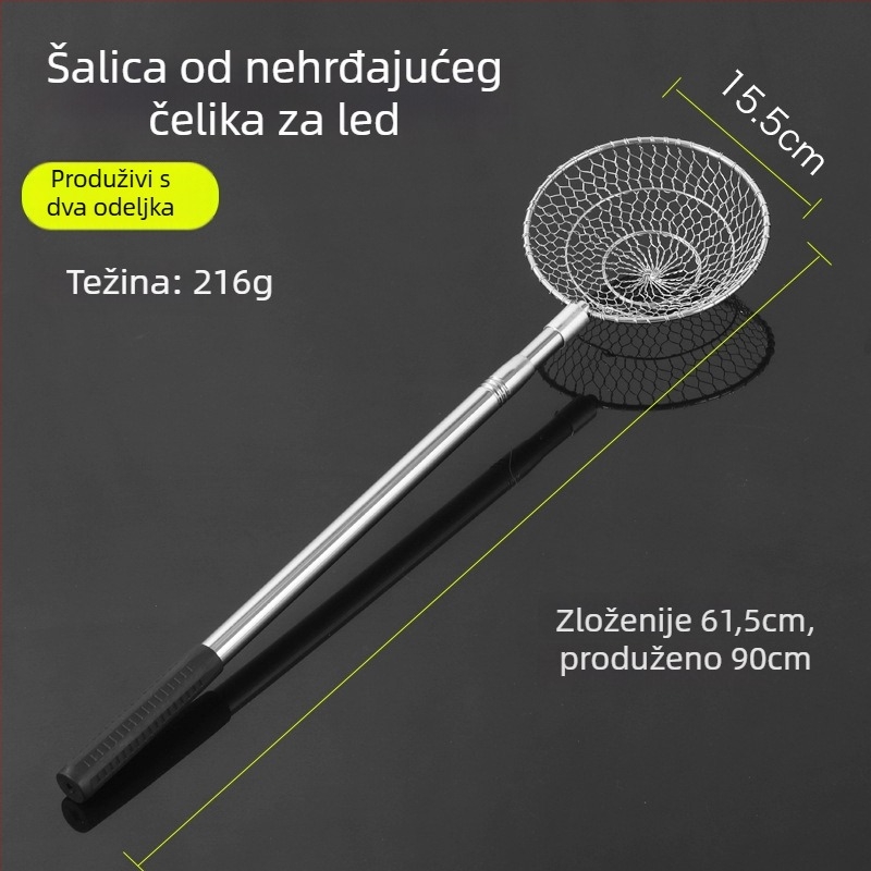 Nehrđajuća čelična žlica za ledeni ribolov — Runxing Fishing Gear, model Stainless Steel Ice Scoop Ladle