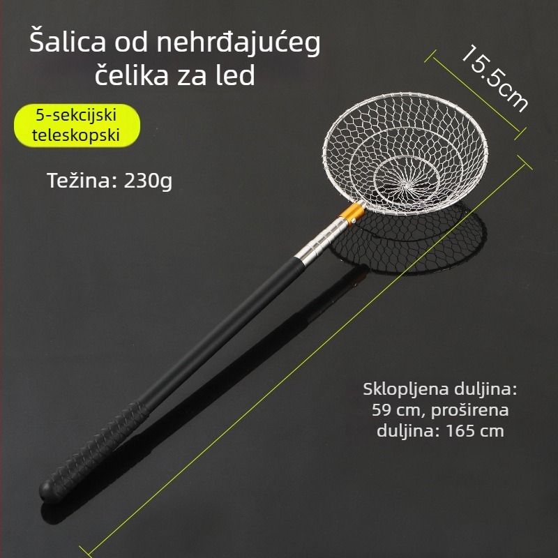Nehrđajuća čelična žlica za ledeni ribolov — Runxing Fishing Gear, model Stainless Steel Ice Scoop Ladle