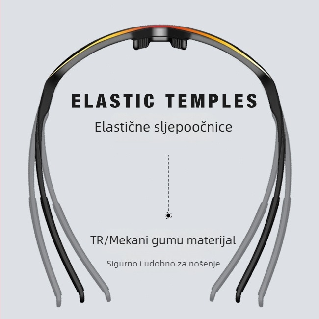 Biciklističke naočale s TAC polariziranim lećama, TR90 okvir, vjetroodbojno, UV zaštita, podesive nosne jastučiće