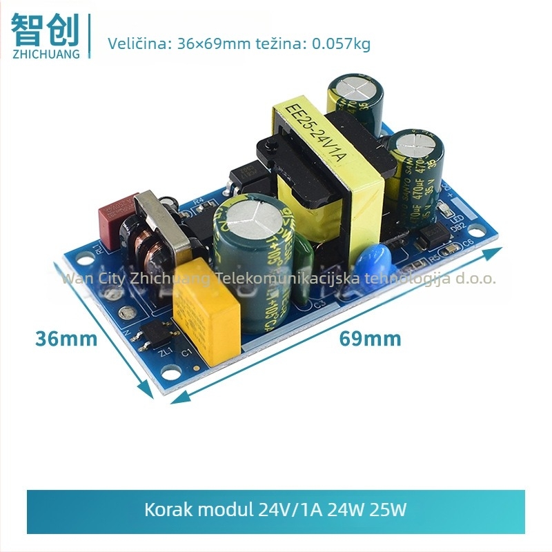 Izolirano napajanje s dvostrukim izlazom: 5V 0,7A (3,5W) i 12V 2A, Ulaz 6,3–50V, HW-A211