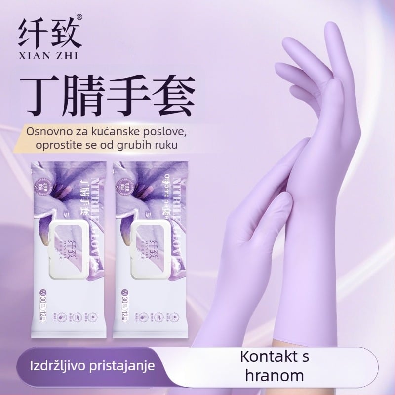 Xianzhi nitril jednokratne rukavice – otporne na habanje, prehrambene kvalitete, vodootporne; 50 g; za kućno čišćenje i preradu hrane