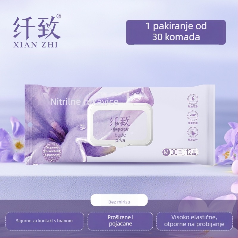 Xianzhi nitril jednokratne rukavice – otporne na habanje, prehrambene kvalitete, vodootporne; 50 g; za kućno čišćenje i preradu hrane