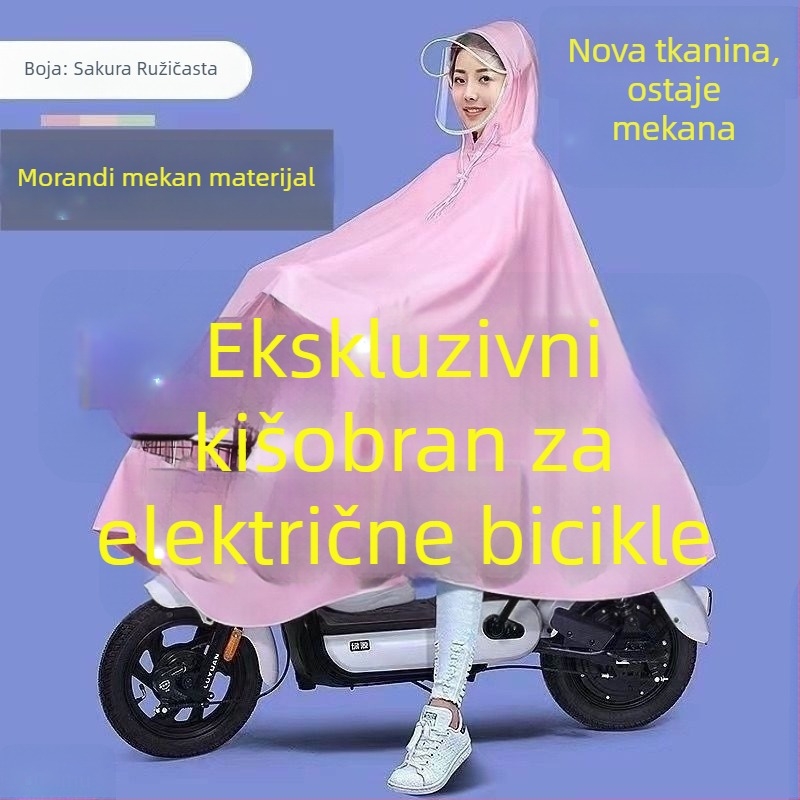 Ponoč o za kišu za motocikl/električni skuter – Oxford tkanina, debeli stil, odrasli
