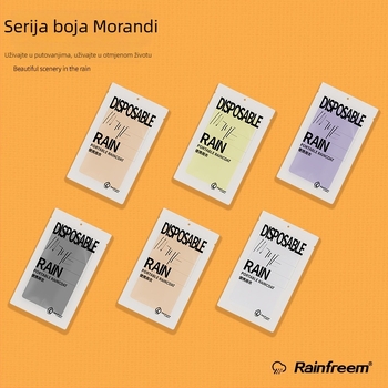 PEVA jednokratni kišni pončo za odrasle, prosječna debljina, crtani stil