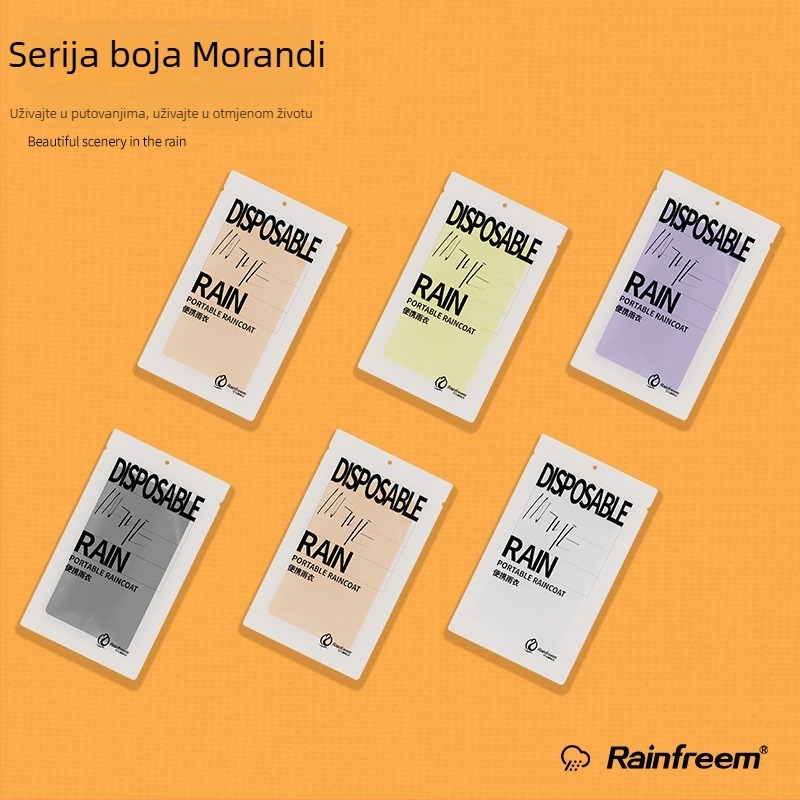 PEVA jednokratni kišni pončo za odrasle, prosječna debljina, crtani stil