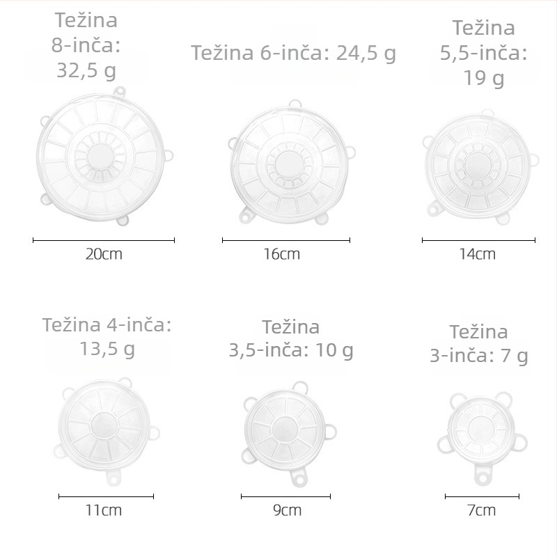 Šestodijelni set silikonskih poklopaca za zdjele, zaptivni, rastezljivi