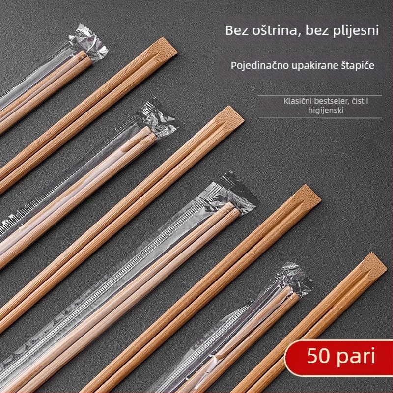 Jednokratne bambus štapići za jelo | materijal: bambus; stil: moderni minimalisticki; dizajn: jednostavan; količina: 50 pari