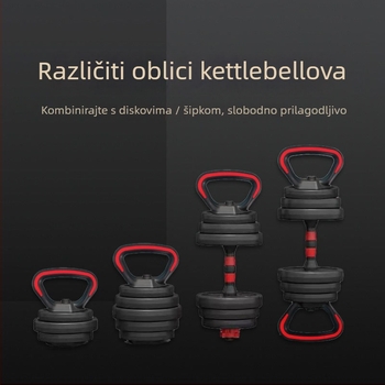 Kettlebell ručka s podesivom duljinom baze – EVA materijal, univerzalna držač za pločaste utege, model XX833403507297