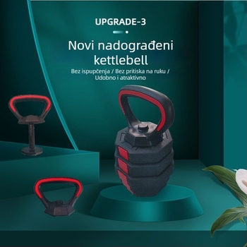 Kettlebell ručka s podesivom duljinom baze – EVA materijal, univerzalna držač za pločaste utege, model XX833403507297