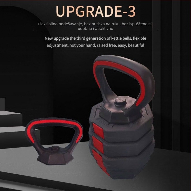 Kettlebell ručka s podesivom duljinom baze – EVA materijal, univerzalna držač za pločaste utege, model XX833403507297