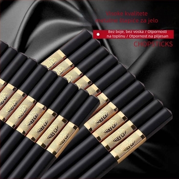 Aluminijske štapiće za jelo, moderni minimalistički stil, poliranje vodnim mlazom, 10 parova, vrhunska kvaliteta