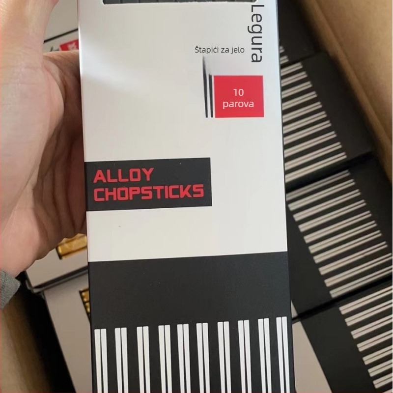 Aluminijske štapiće za jelo, moderni minimalistički stil, poliranje vodnim mlazom, 10 parova, vrhunska kvaliteta