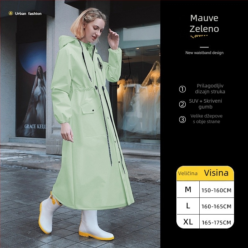 Jednodijelni EVA kišni pončo za odrasle — biciklističko kišno pončo s punim pokrivanjem, unisex