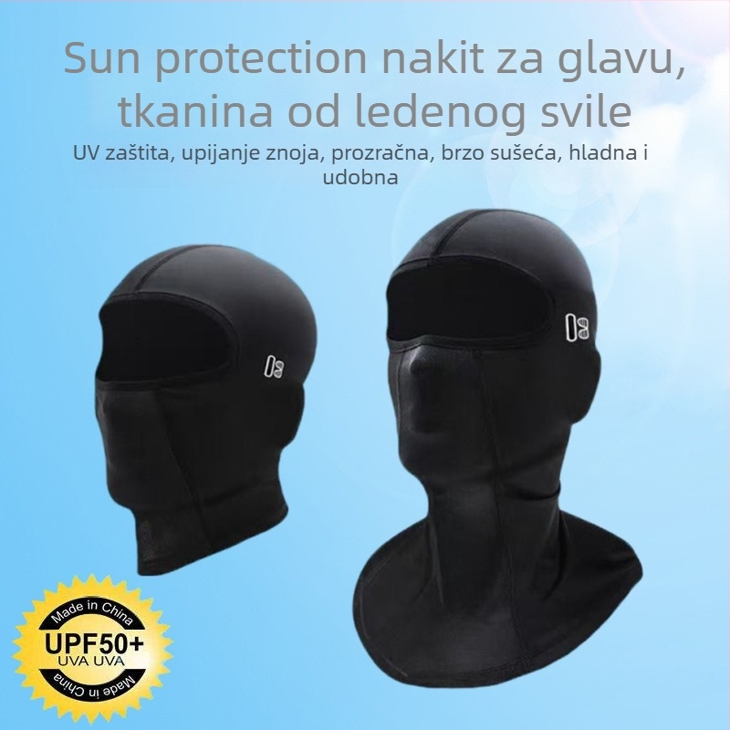 Maska za biciklizam od Ice Silk, upijanje znoja, otvori za naočale, unutarnja navlaka kacige za motocikl, vanjska UV zaštita