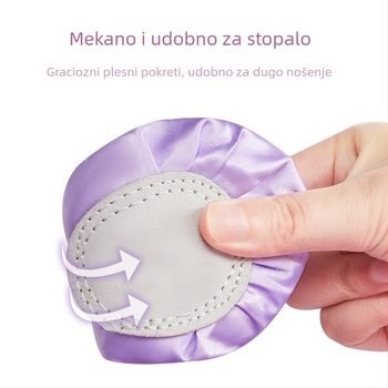 Plesne cipele – satenska vezica, gornji materijal svila, potplat od kravljeg kože, prozračne i lagane; za balet i moderni ples (djeca, žena) – Iron Arrow