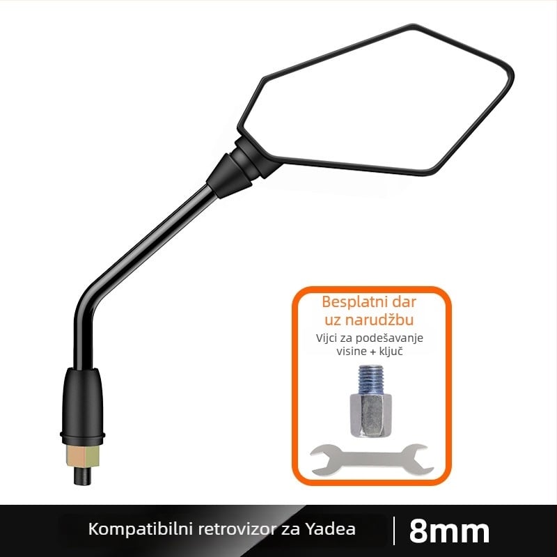 Lijevi bočni retrovizor za električni skuter Yadi E8 Laida, Kepu, staklo