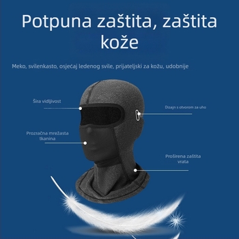 QUMOZHE fleece maska za motocikle, vjetrootporn, unisex, prilagodljiva
