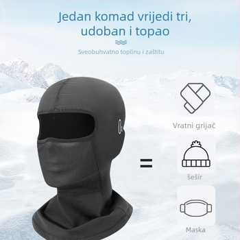 QUMOZHE fleece maska za motocikle, vjetrootporn, unisex, prilagodljiva
