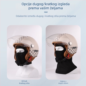 QUMOZHE fleece maska za motocikle, vjetrootporn, unisex, prilagodljiva