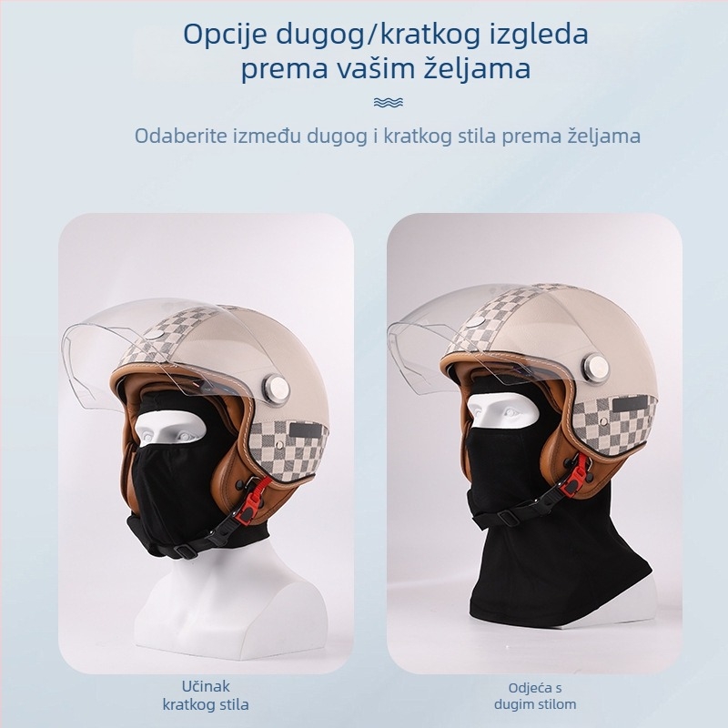 QUMOZHE fleece maska za motocikle, vjetrootporn, unisex, prilagodljiva