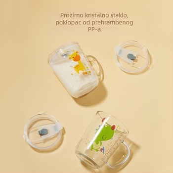 Čaša mlijeka s graduacijom od stakla, otporna na mikrovalnu, Cartoon stil, Liuliang