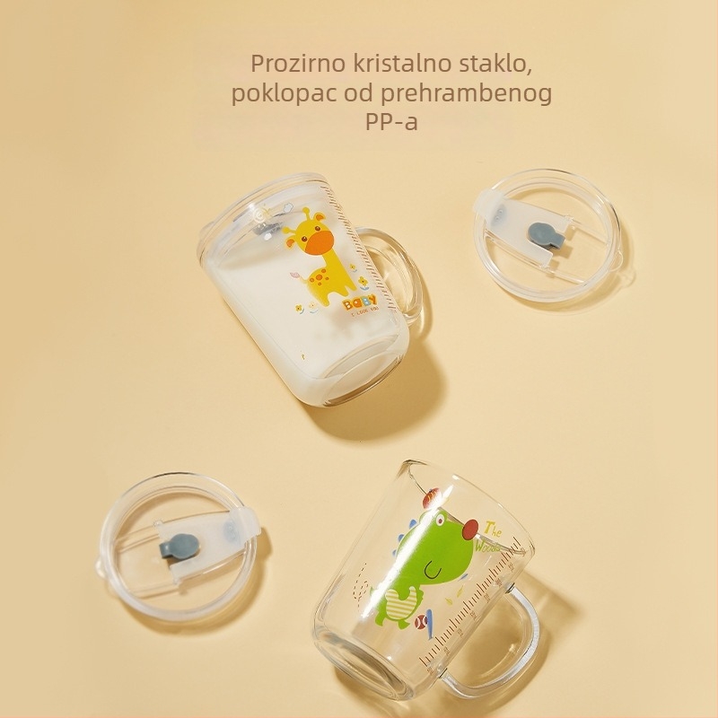 Čaša mlijeka s graduacijom od stakla, otporna na mikrovalnu, Cartoon stil, Liuliang